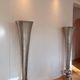 Pair of large silver-plated vases on a stand from Maison de la Literie, 165cm.