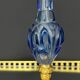 Cut blue crystal jug and gilded bronze, attributed to Baccarat.
