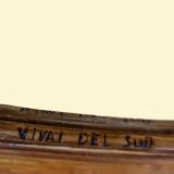 Console en rotin et laiton de style italien par Vivai del Sud