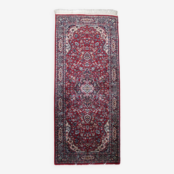 Vintage Persian Handmade Kashan Runner Rug, 2.4' x 5.8' (76 cm x 179 cm), 1960s