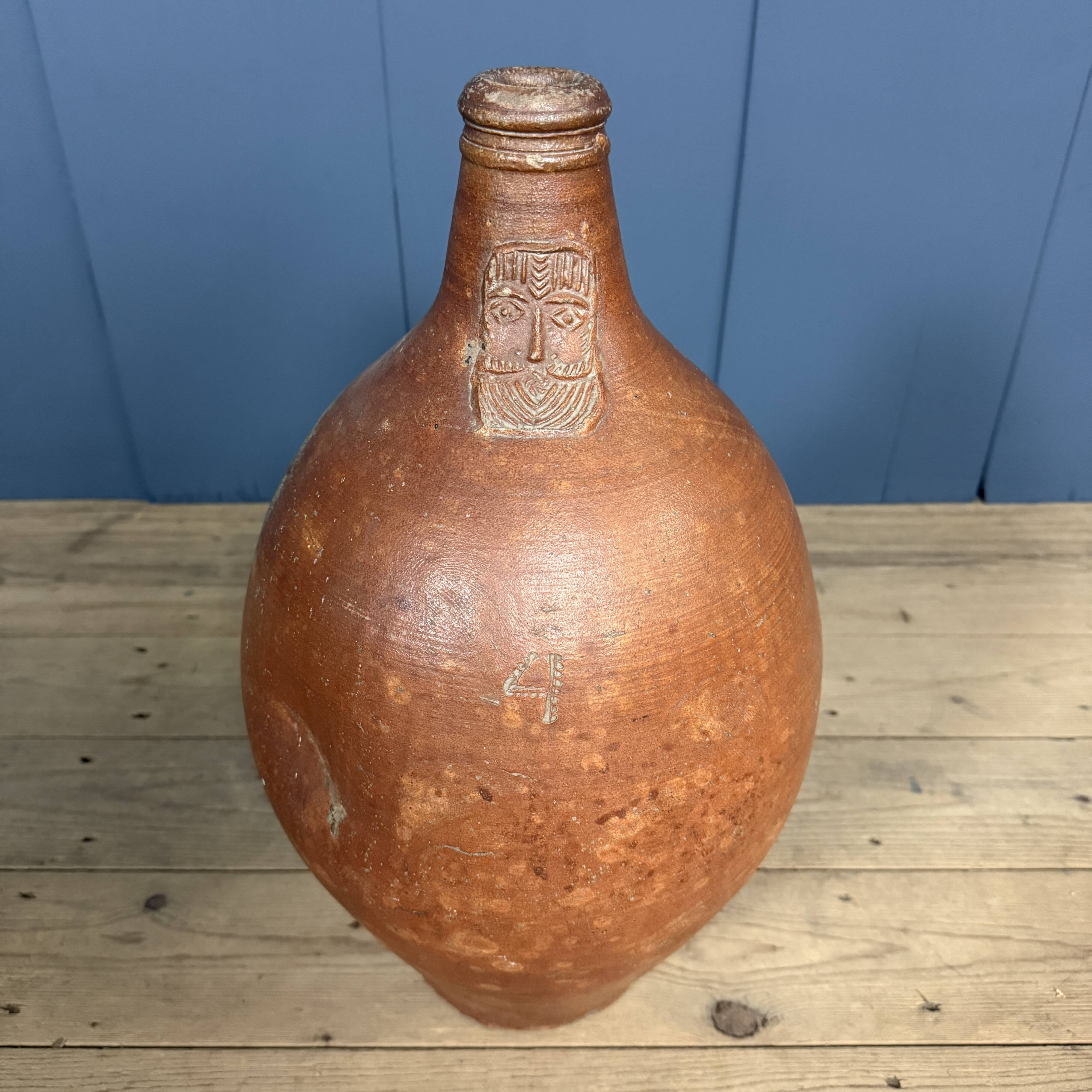 Large size earthenware beardman jug