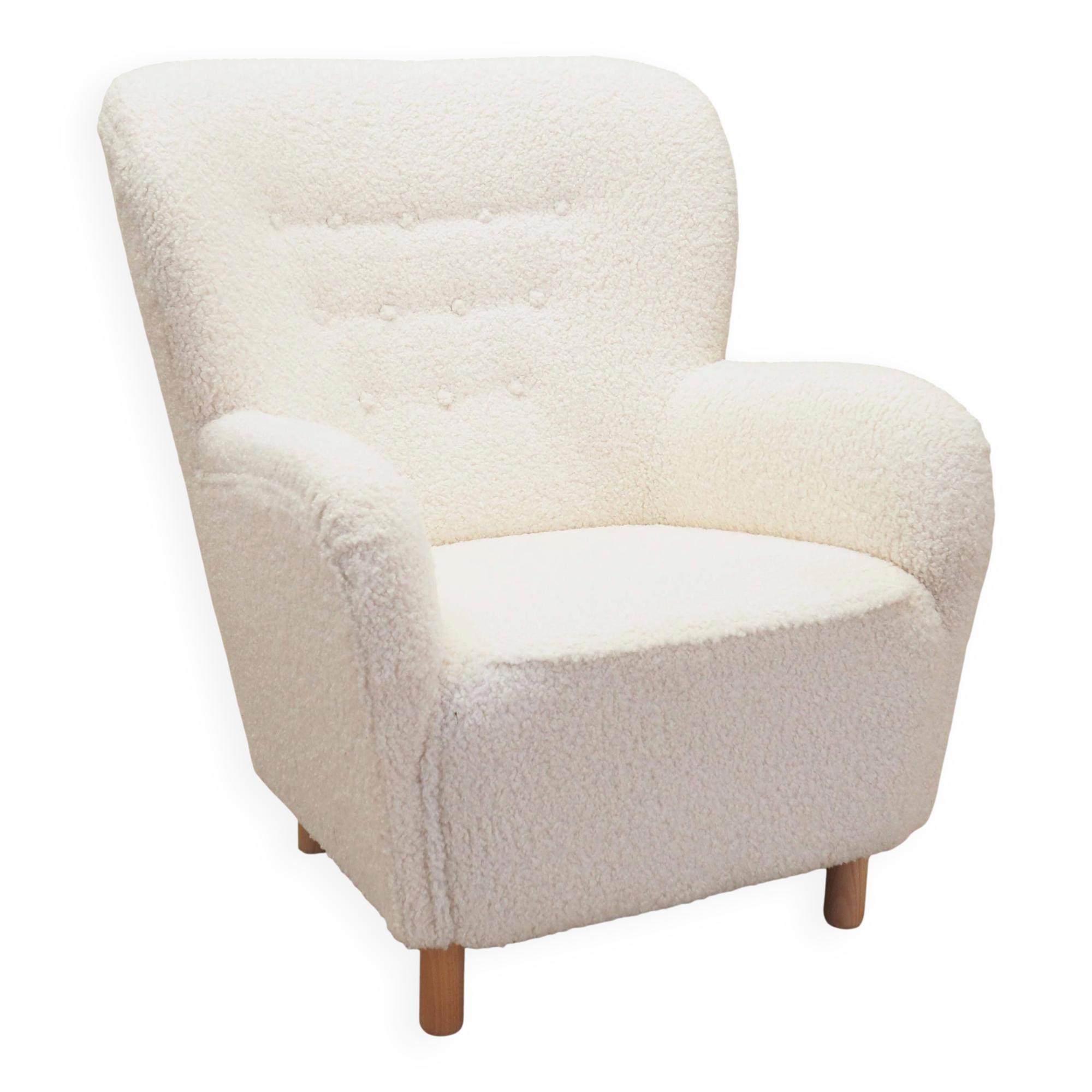 White armchair, Scandinavian design, production: Denmark