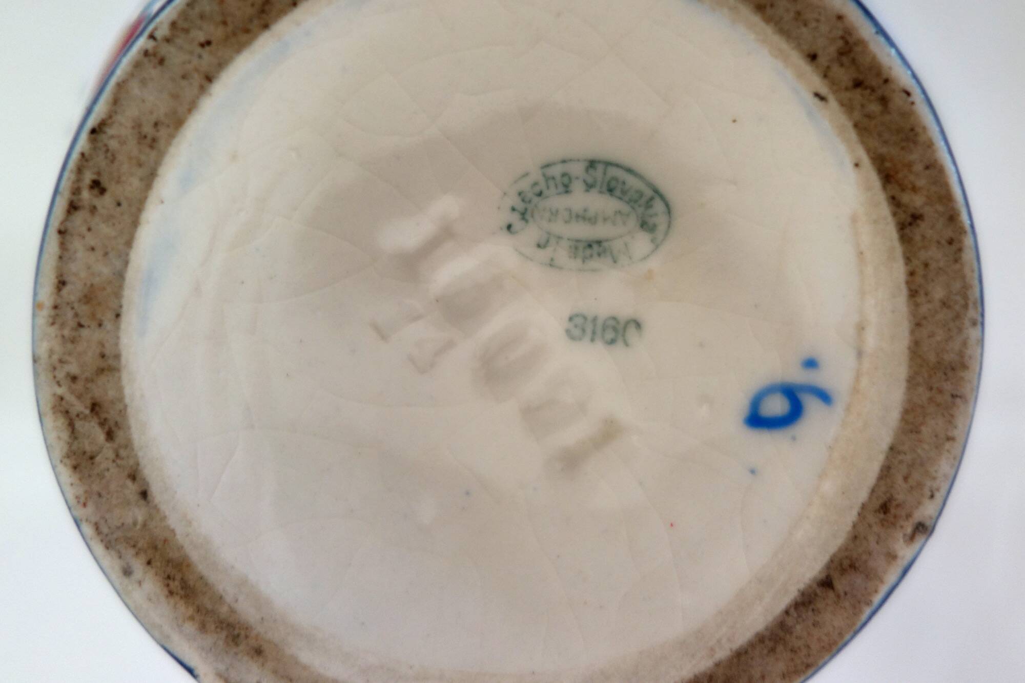 Art Deco ceramic vase with bird decoration by Amphora, 1920