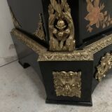 Meuble Napoléon III en bois noir et marqueterie de bois clair XIX siècle