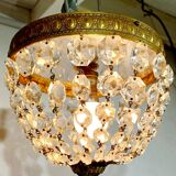 1-light bronze and crystal ceiling light