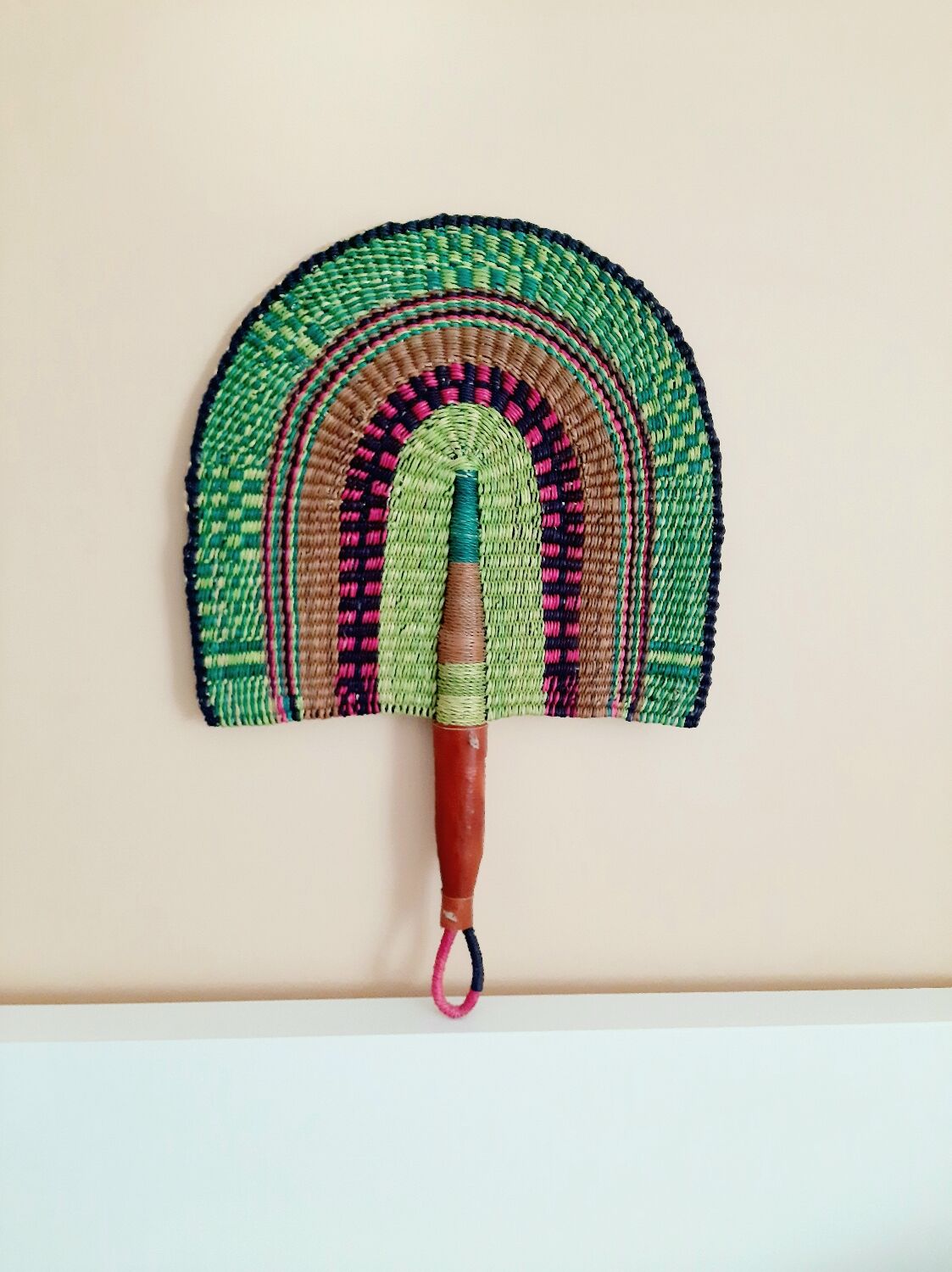 Multicolored African Bolga fan