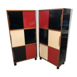 Pair of storage furniture 1960 covered with chromatic melamine 1960