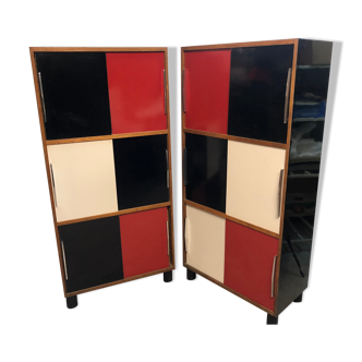 Pair of storage furniture 1960 covered with chromatic melamine 1960