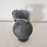 Grey/Black ceramic pitcher signed TL Corti - height 25cm
