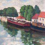 Canal barge painting