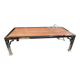 Vintage coffee table chrome steel and brass marble top Italy circa 1970