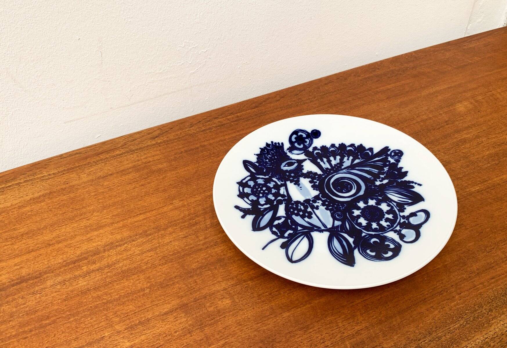 Vintage German peacock wall plate by Bjørn Wiinblad for Rosenthal, 1970s.