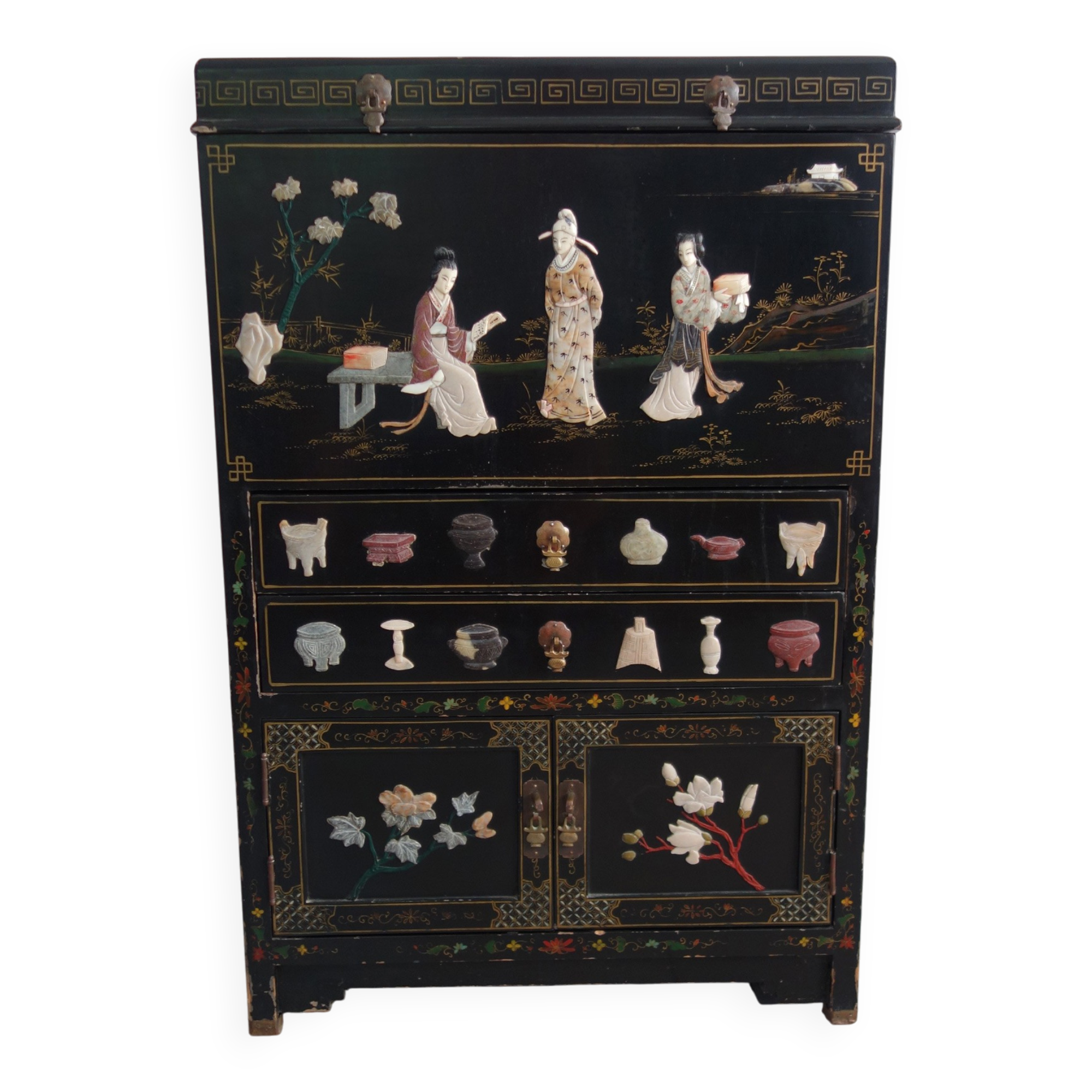 Chinese furniture with hardstone inlay, China mid-20th century.