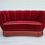 1960s danish vintage 2 seater "banana" sofa