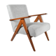 Vintage original armchair 1960s, totally restored, light grey fabric