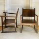 Art Deco wooden armchairs