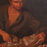Great 17th century Italian painting, philosopher in his study