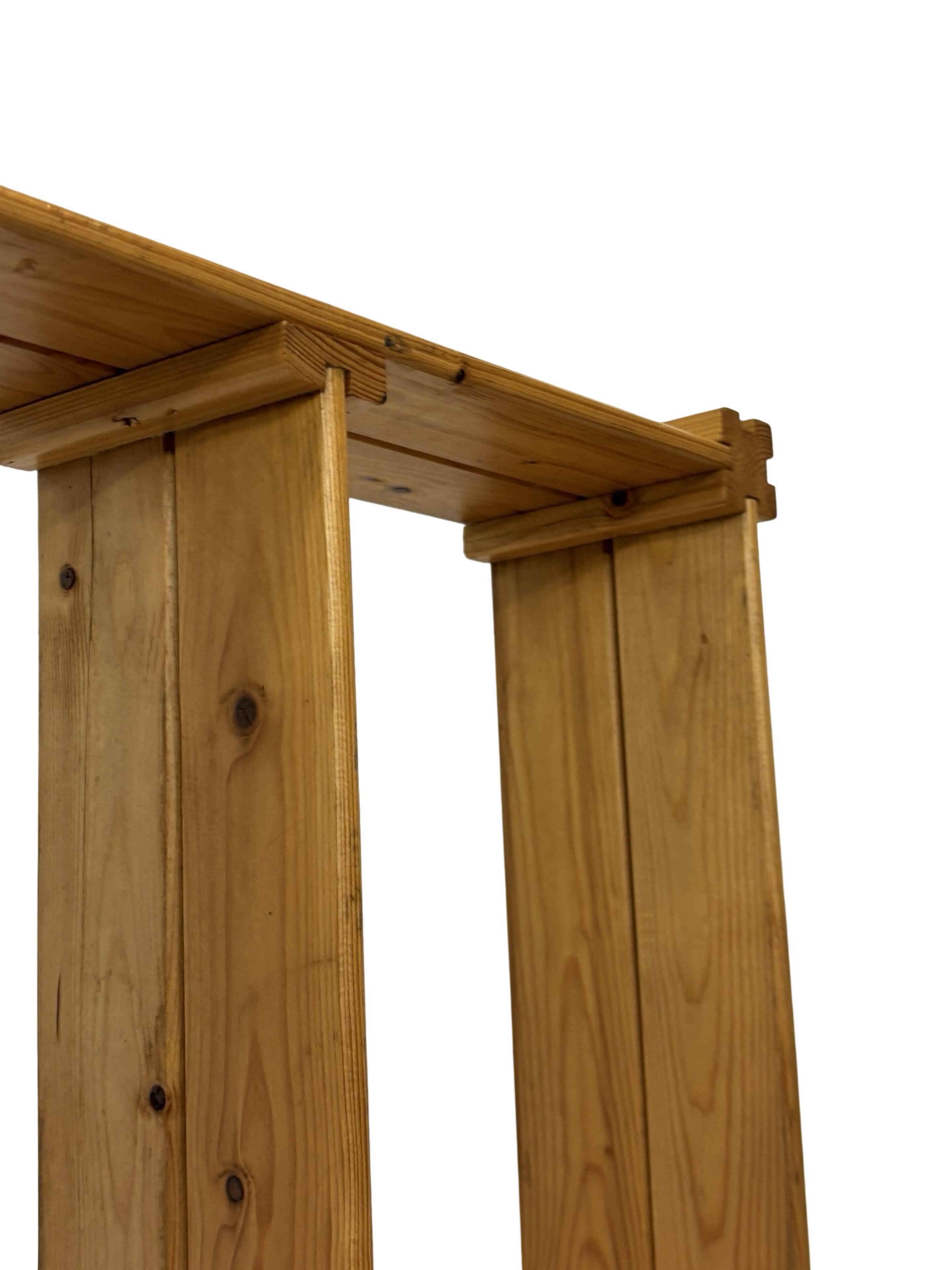 Vintage Wall shelf rack Pinewood wood 70s design