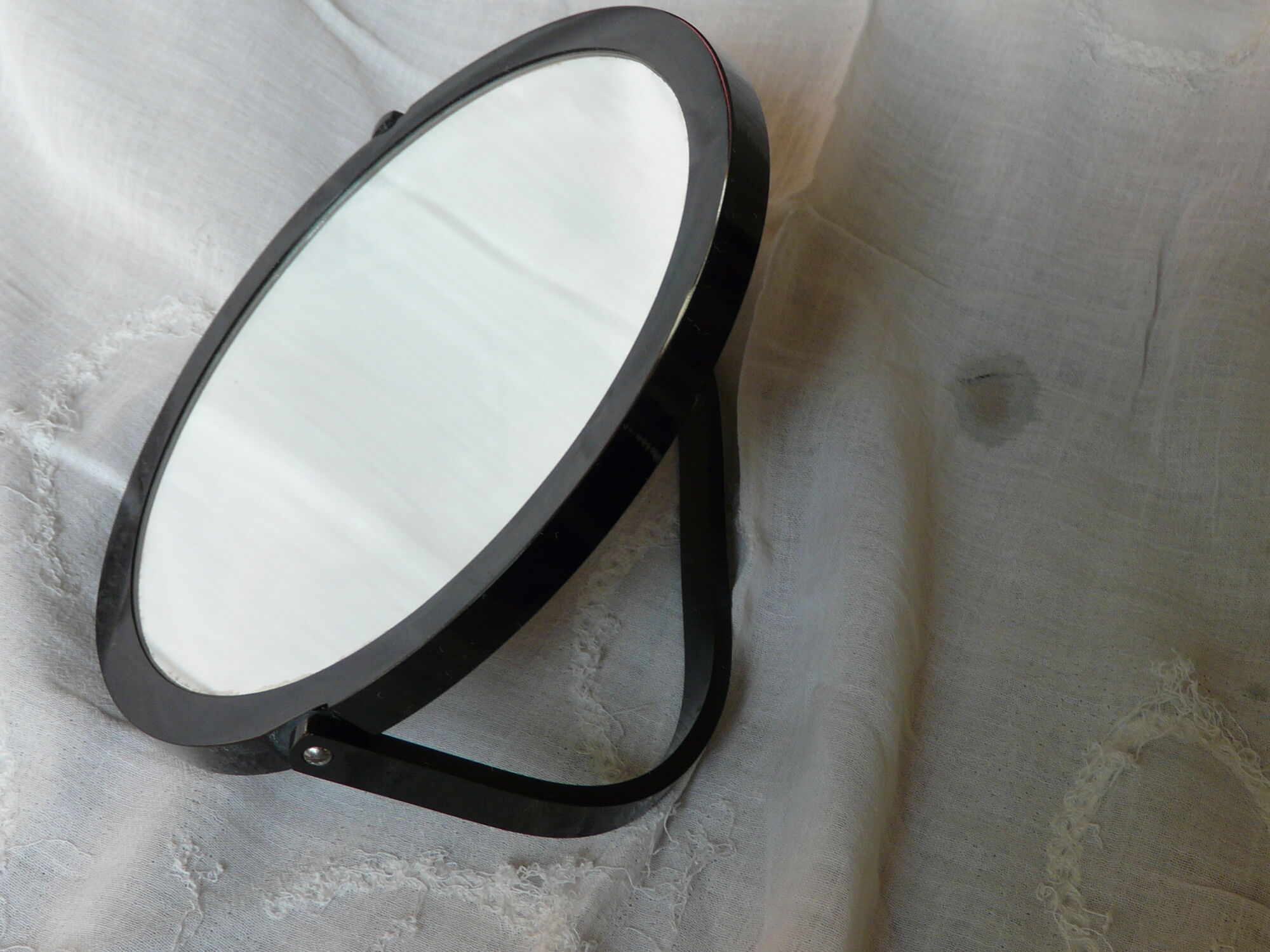 Barbershop pedestal mirror double face rocker swivel vintage 60 18cm