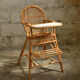 Chaise haute en rotin vintage