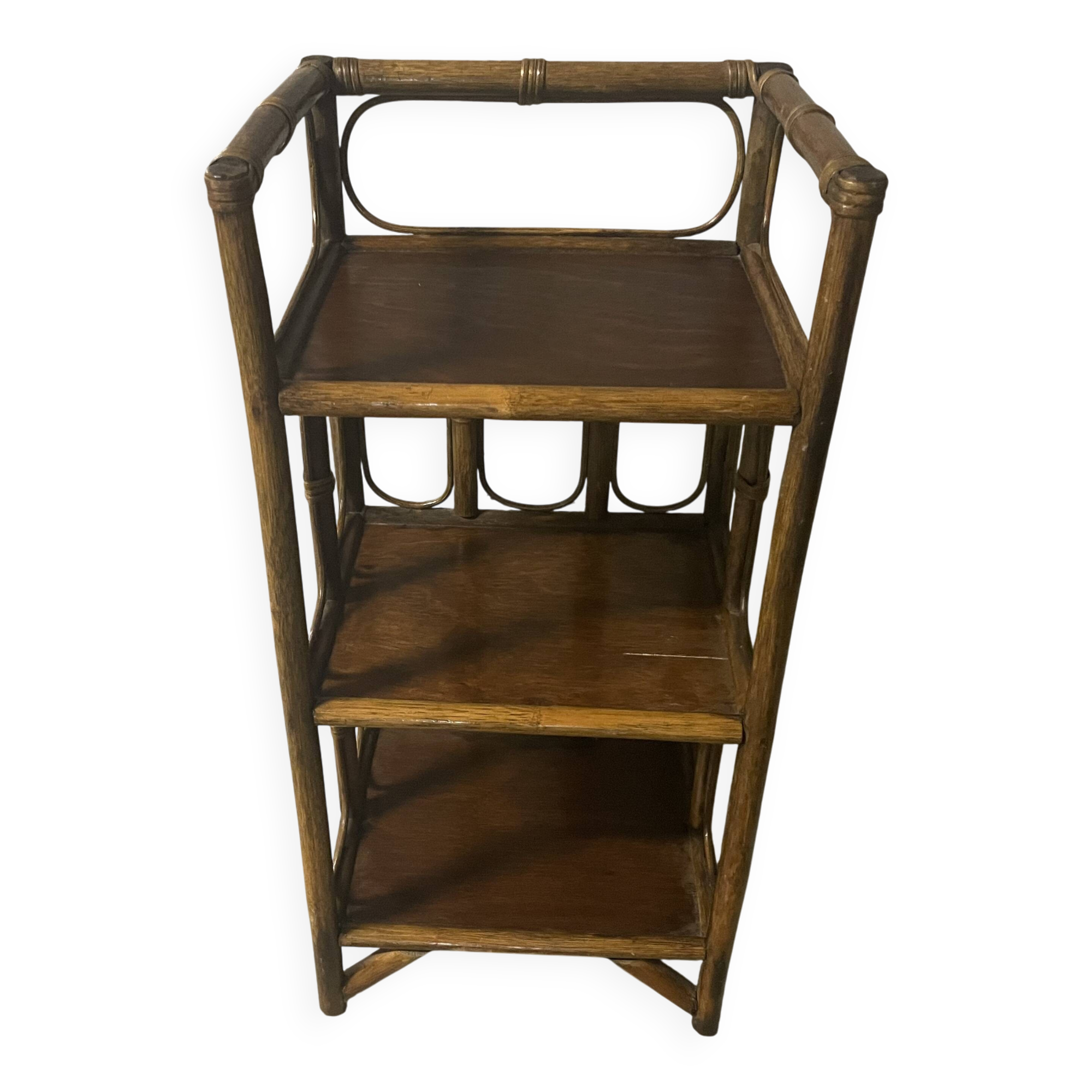 1970s rattan shelf