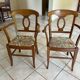 Pair of bridge armchairs in solid cherry wood