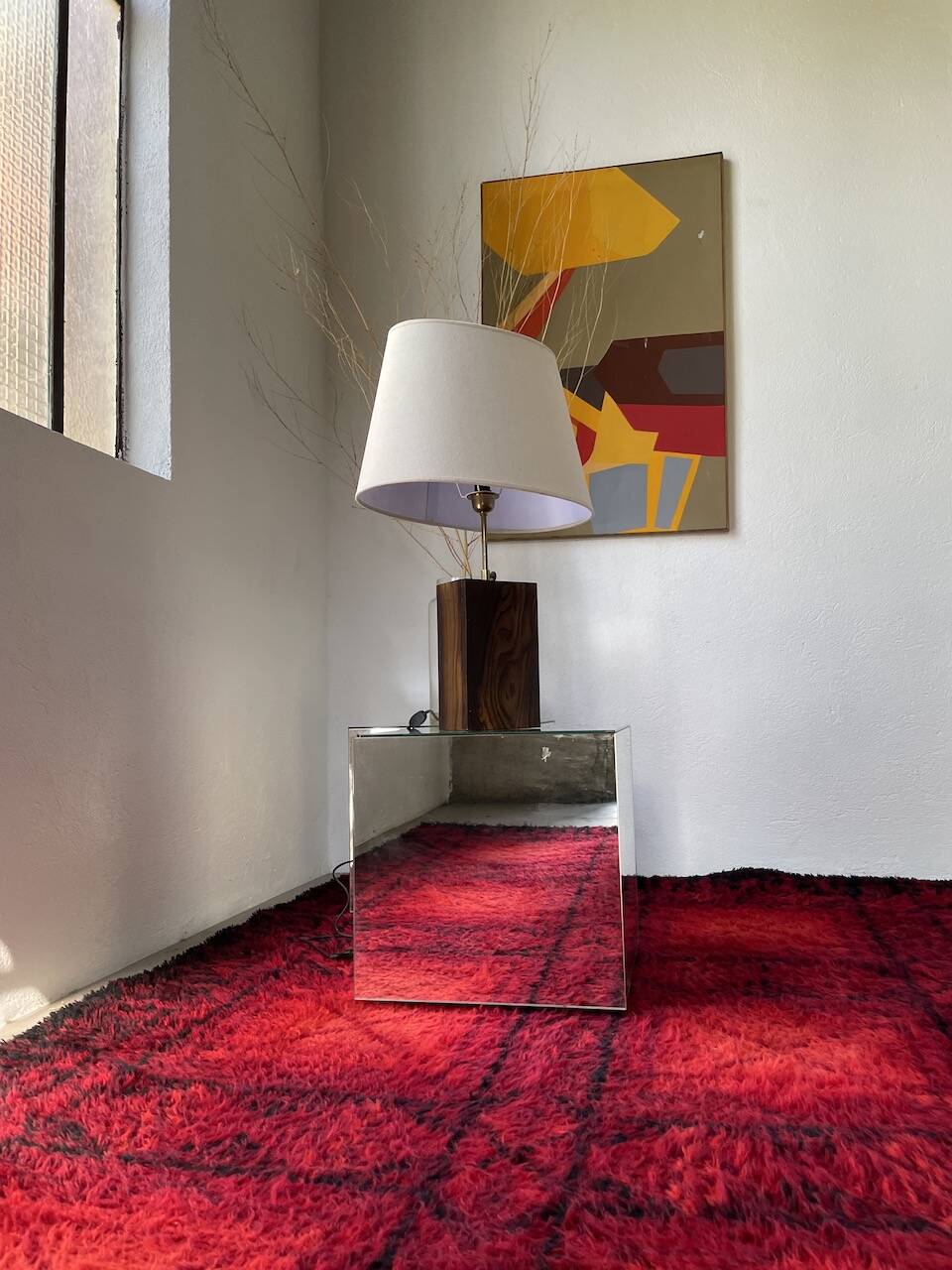 1950s wooden table lamp