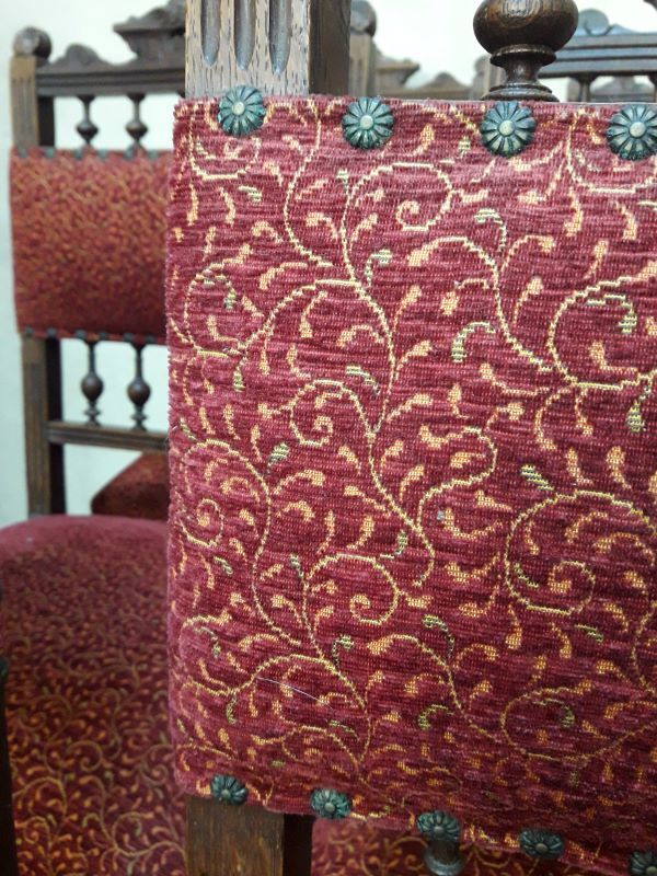 Series of 6 reupholstered Renaissance style chairs