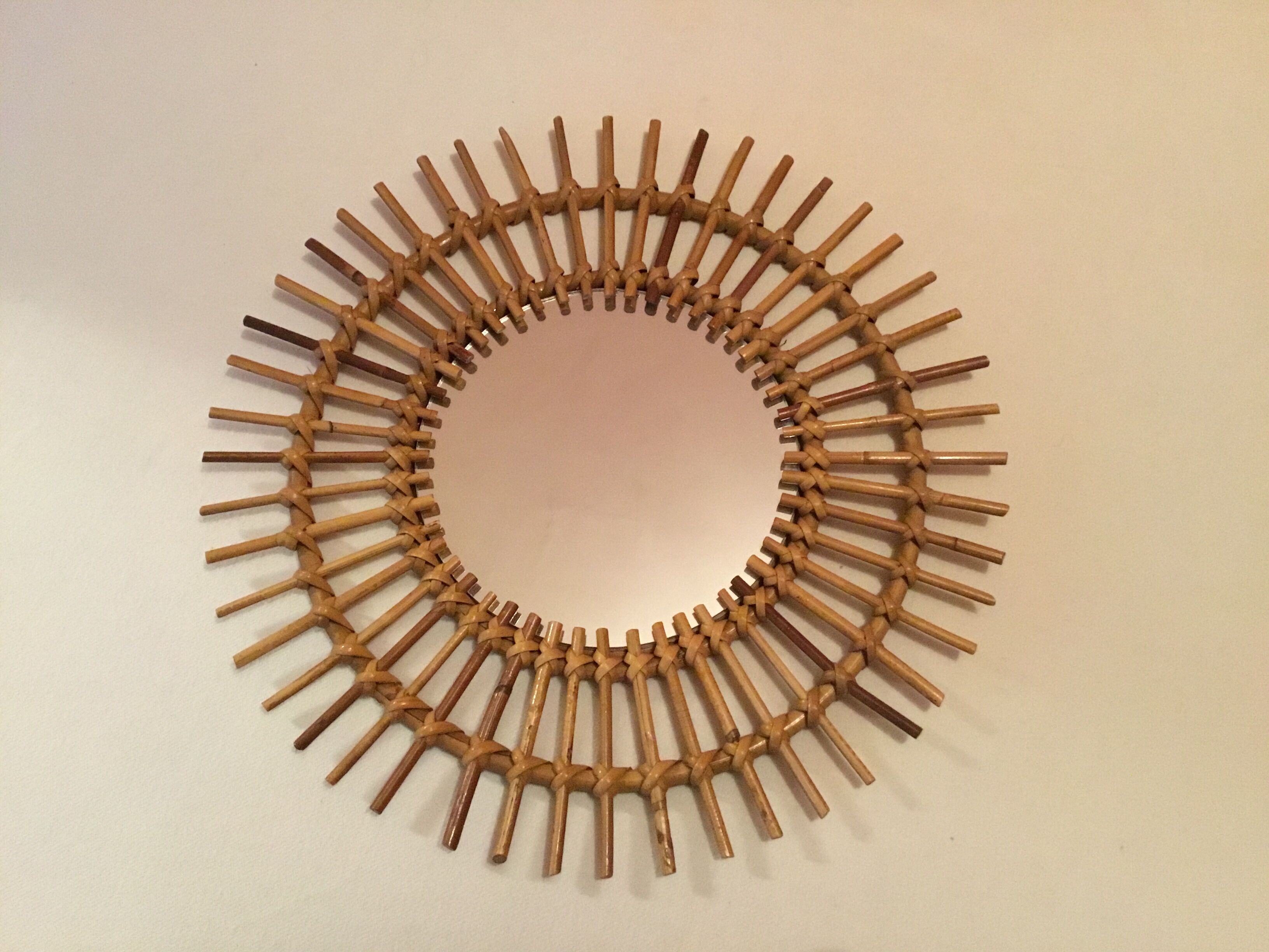 Miroir soleil rotin 42cm