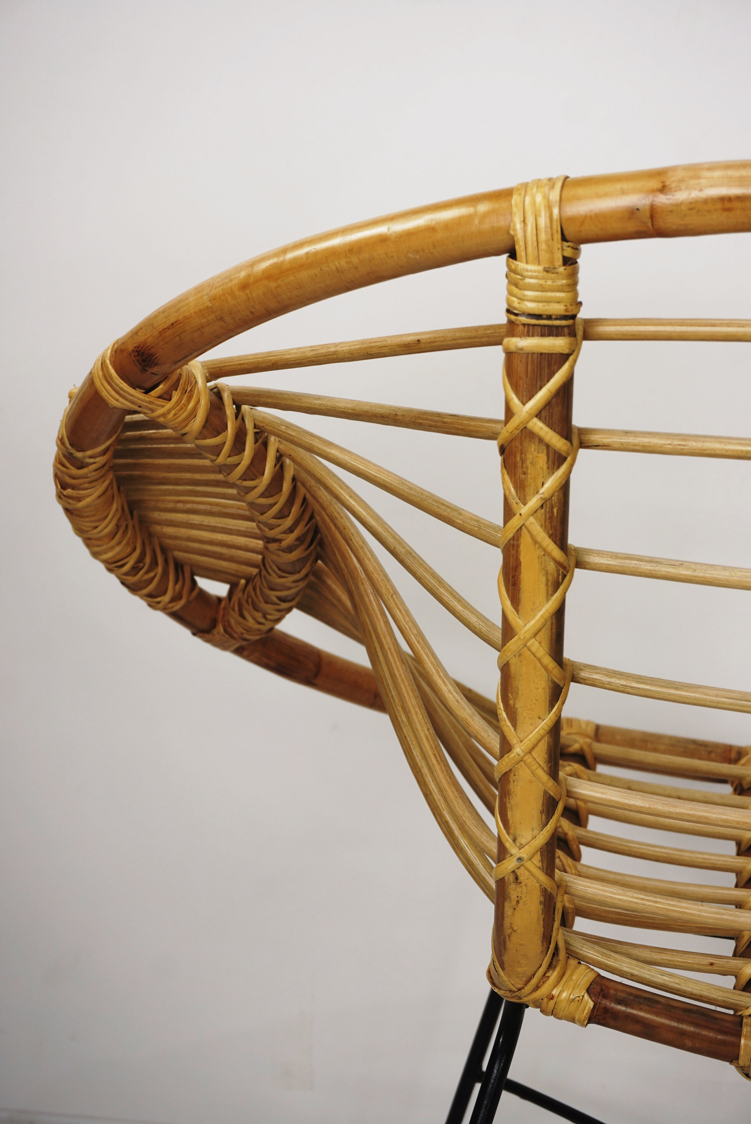 Rattan and metal chair