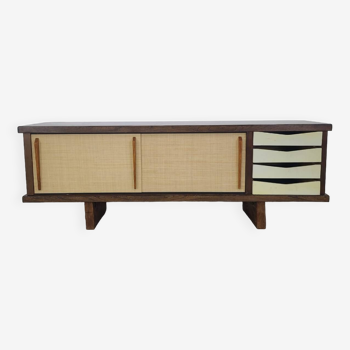 Vintage brutalist sideboard design 1970s