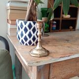 Antique candle holder in solid brass