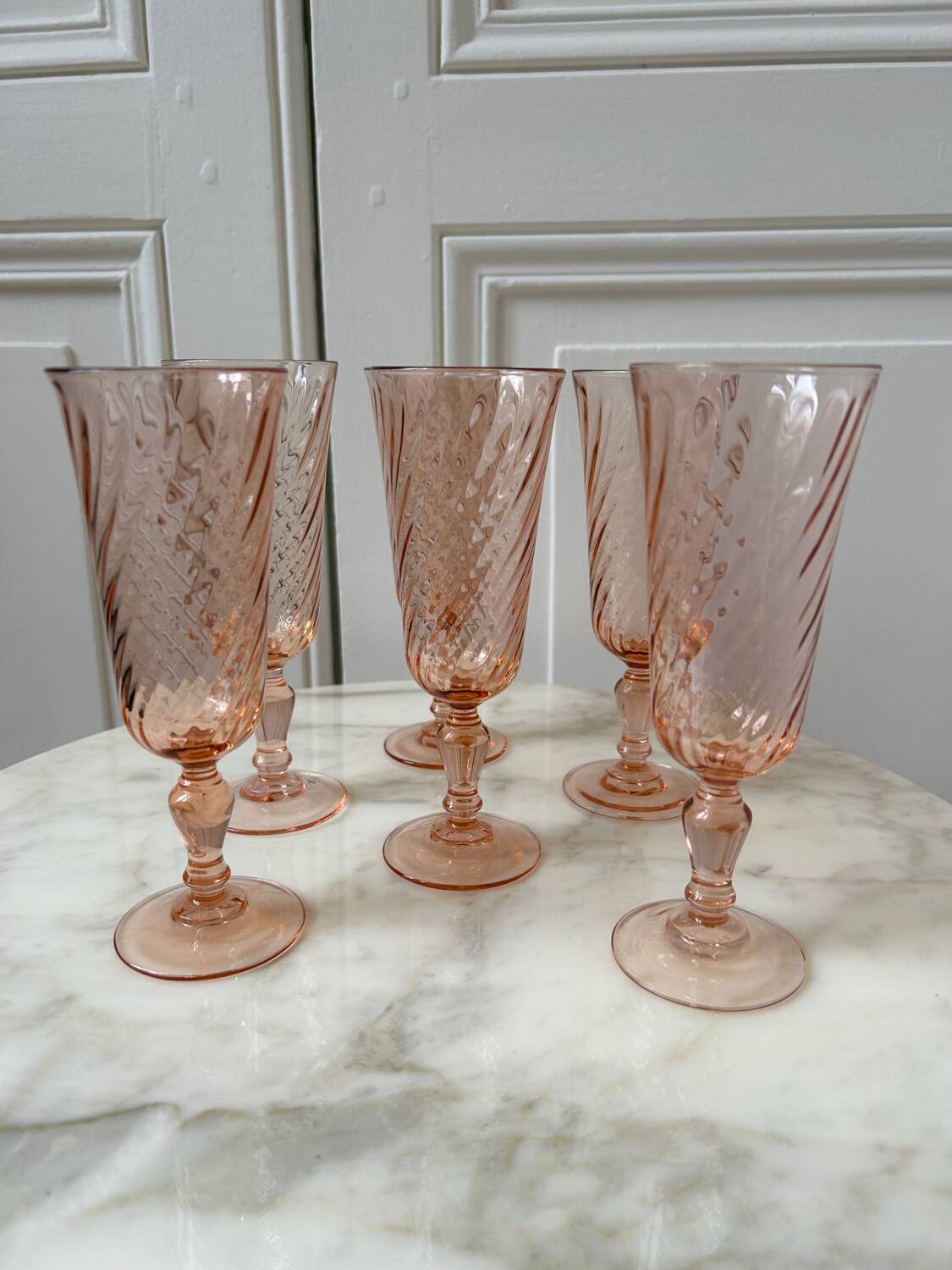 Set of 6 Rosaline champagne flutes