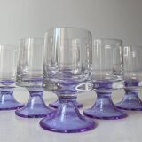 ensemble de 6 verres à pied couleur lilas
