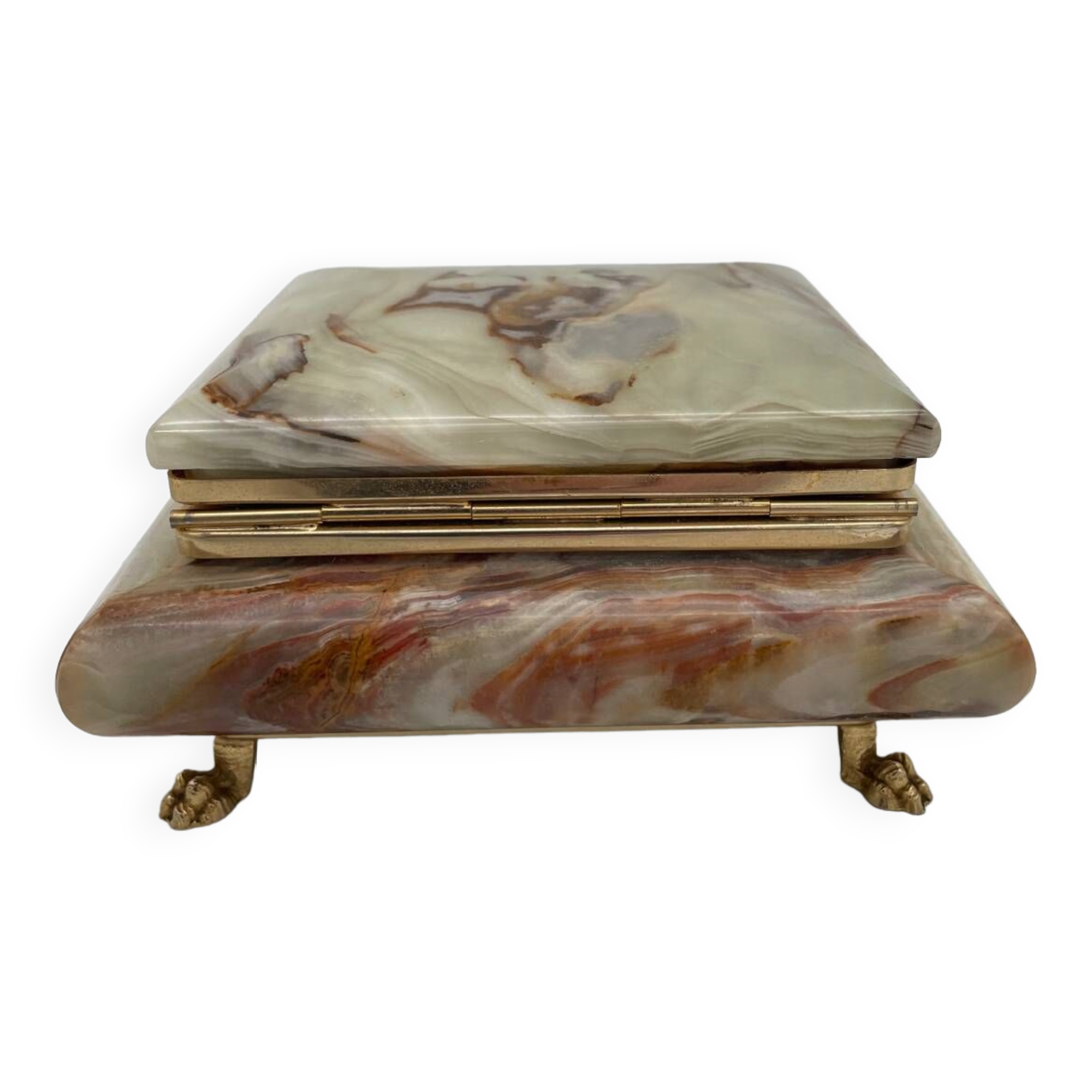 Gold onyx claw jewelry box