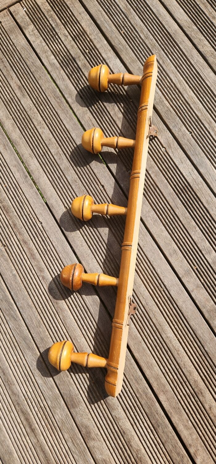 Antique wooden coat rack