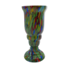 Vase gobelet en verre multicolore moucheté clichy pantin