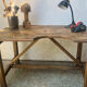 Old workshop desk made of solid wood
