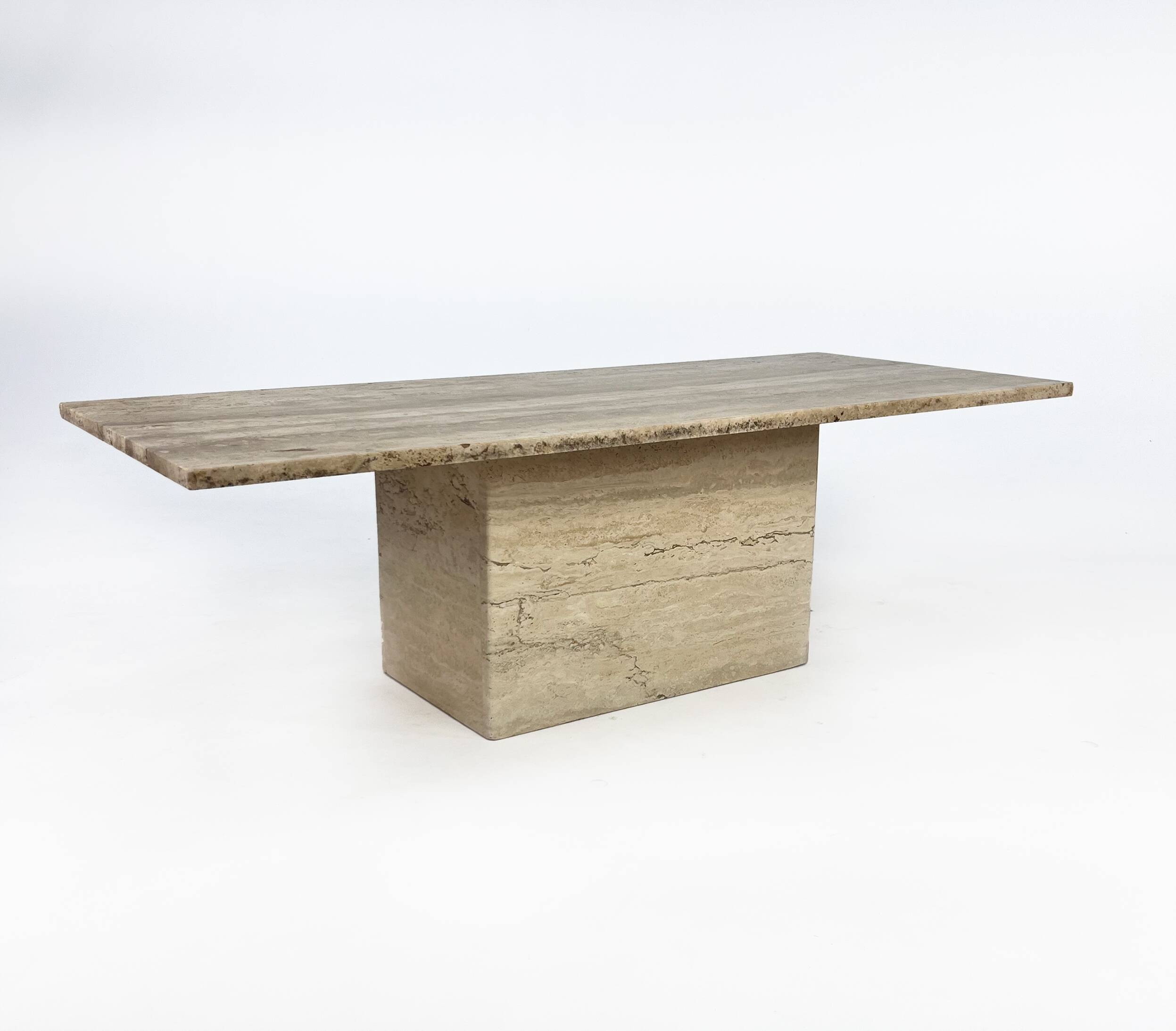 Vintage Italian Travertine Coffee Table, 1970s