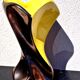 Bicolour yellow and black vase, vintage seventies design, Ceramidi