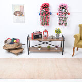 Dusty beige handmade runner rug