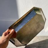 Octagonal silver-plated metal dish