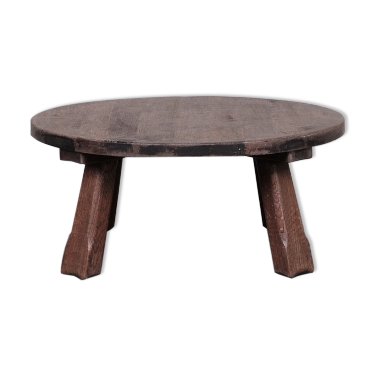 Brutalist oak mid-century dutch coffee table