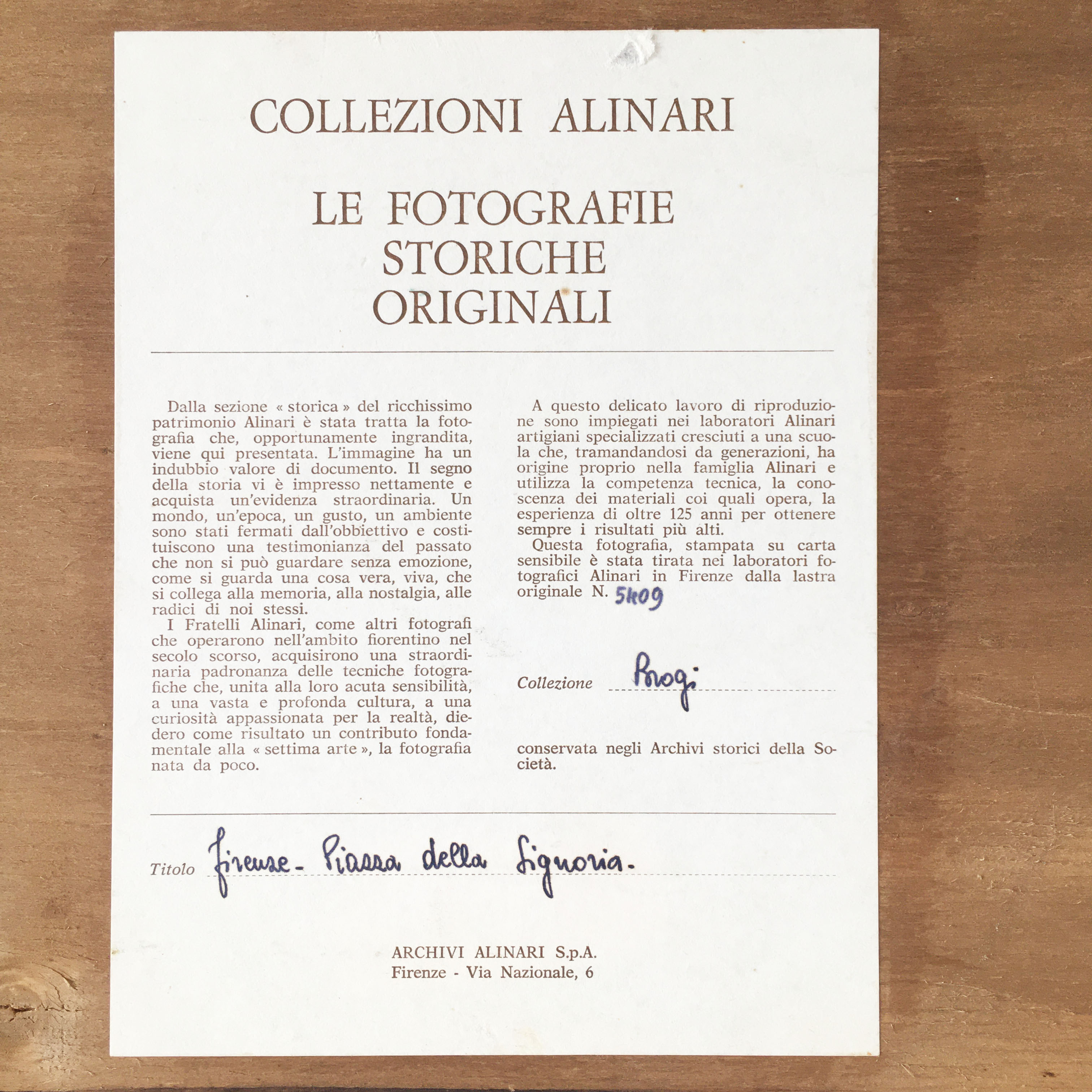 Photograph on wood panel - Florence Italy