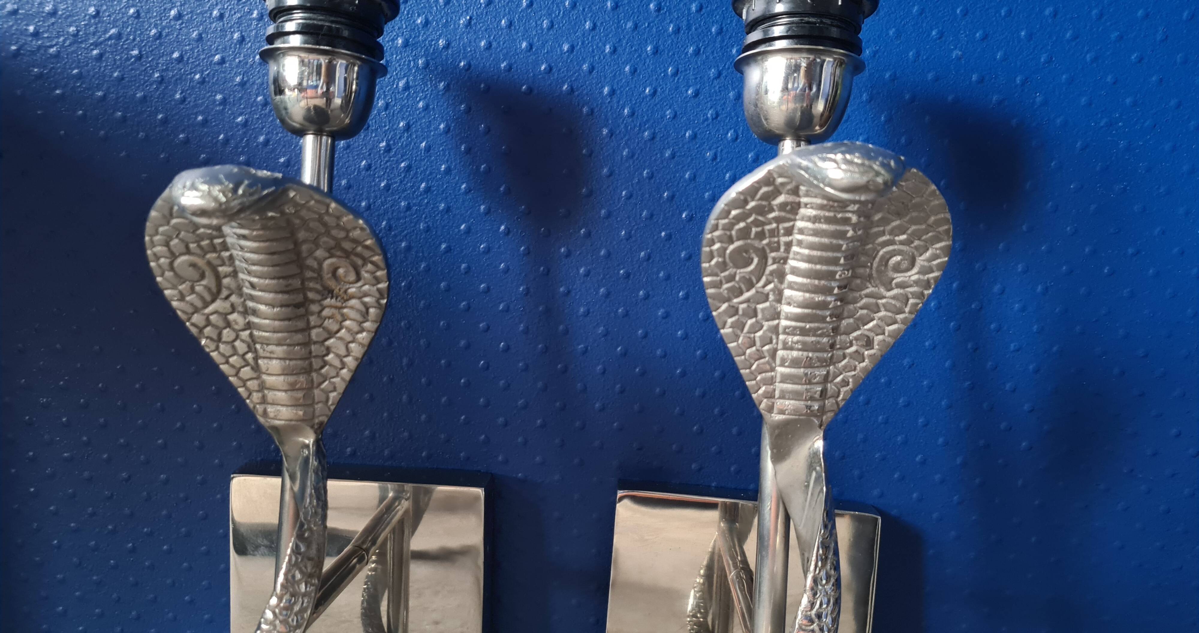 Heavy Pair of Cobra Wall Lights