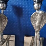 Paire d'appliques murales Cobra lourdes