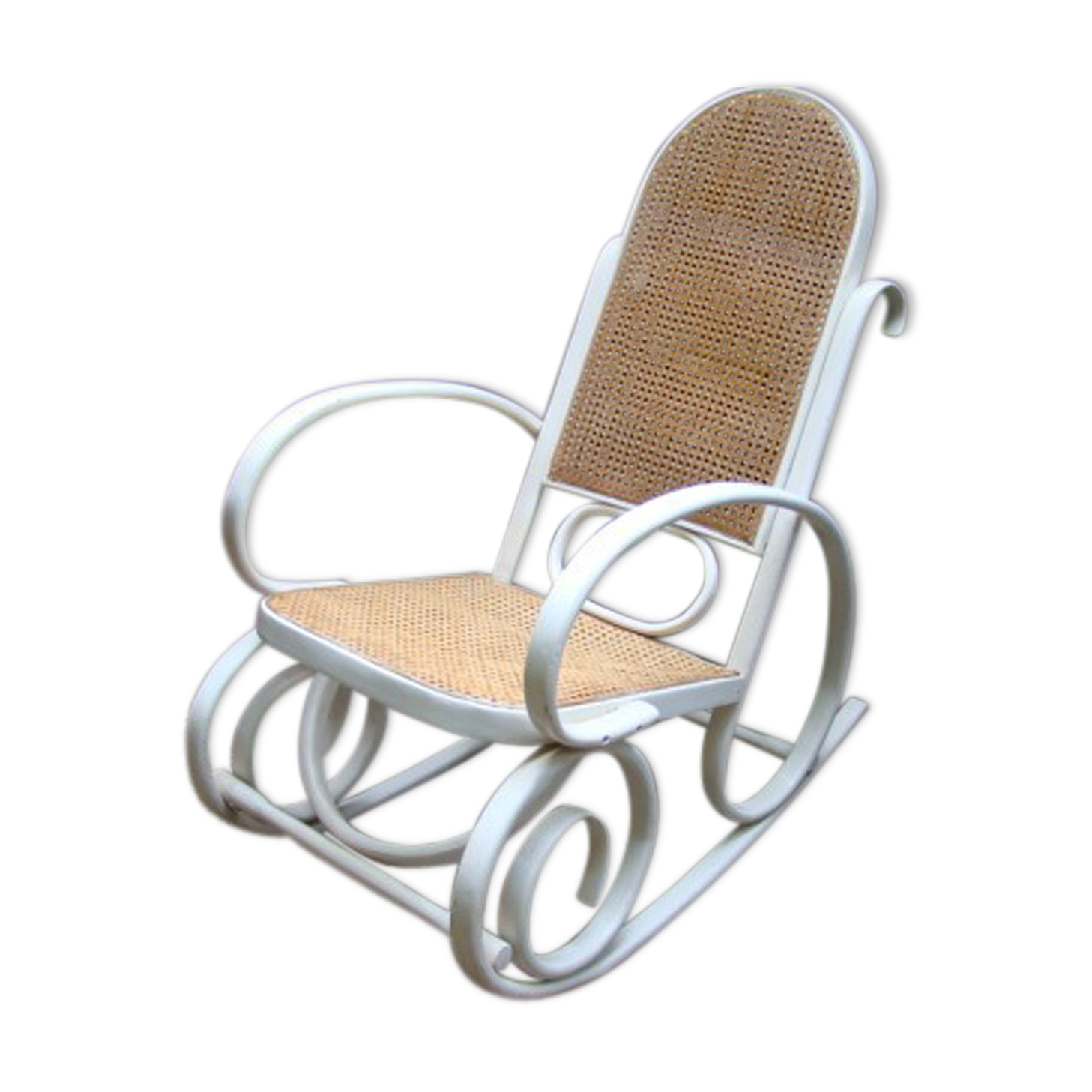 Antique caned rocking chair