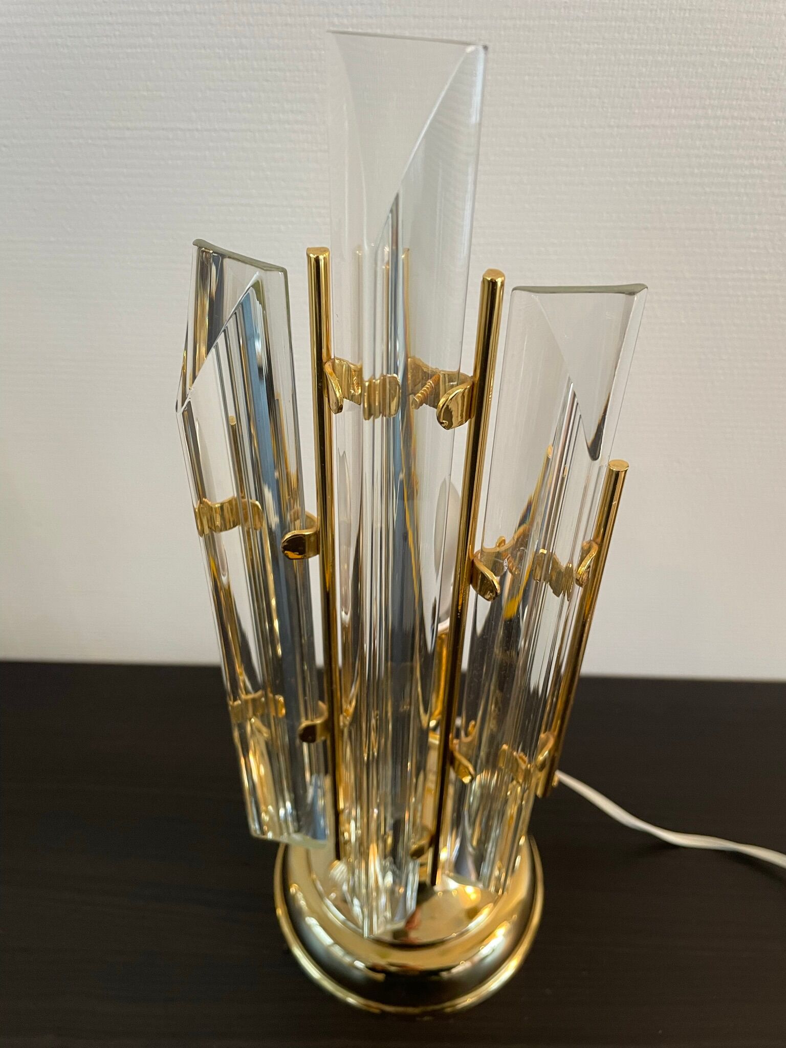 Paire de lampes de table triedri par Venini, années 1970