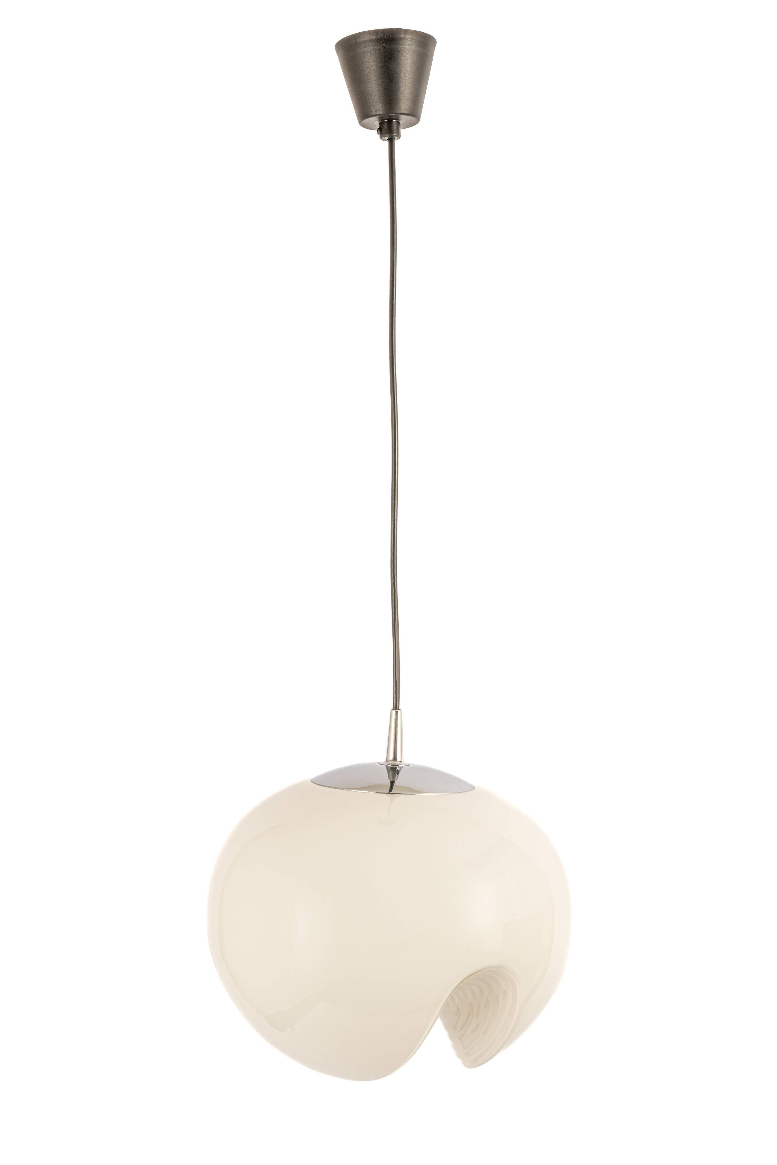 Opaline glass pendant lamps by Peill & Putzler, Germany, 1970s