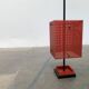 Minimalist perforated steel umbrella stand, 1960s